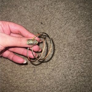 Gold with stones hoops